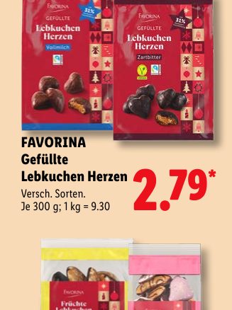 FAVORINA Gefüllte Lebkuchen Herzen