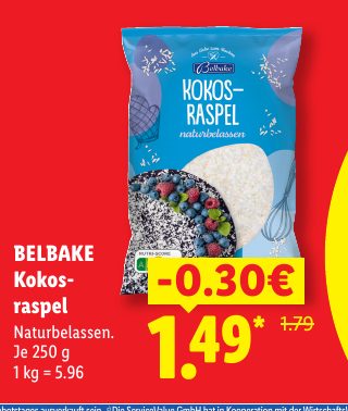 BELBAKE Kokos- raspel