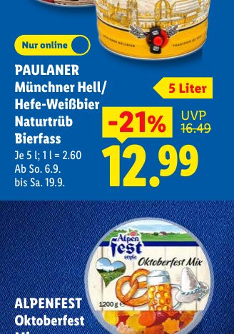 PAULANER Münchner Hell/ Hefe-Weißbier Naturtrüb Bierfass