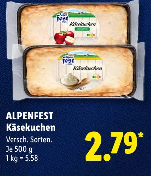 ALPENFEST Käsekuchen