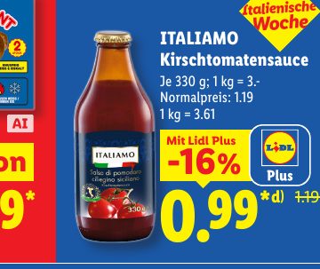 Woche ITALIAMO Kirschtomatensauce