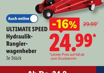 ULTIMATE SPEED Hydraulik- Rangier wagenheber Letzter Preis auf lidl.de
