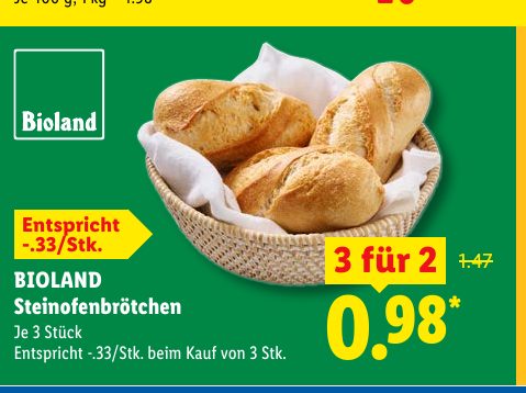 BIOLAND Steinofenbrötchen