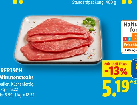 METZGERFRISCH RinderMinutensteaks