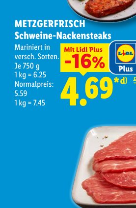 METZGERFRISCH SchweineNackensteaks