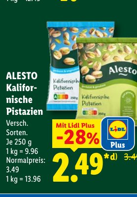 ALESTO Kalifor- nische Pistazien