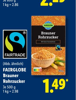 FAIRGLOBE Brauner Rohrzucker