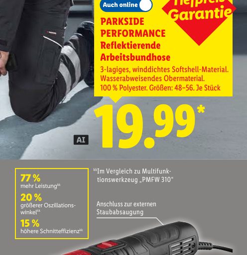 PARKSIDE PERFORMANCE Reflektierende Arbeitsbundhose