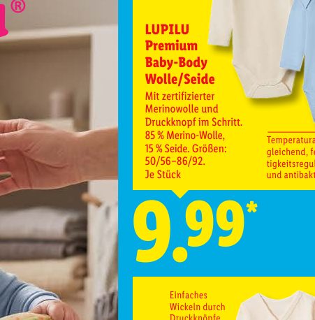 LUPILU Premium Baby-Body Wolle/Seide