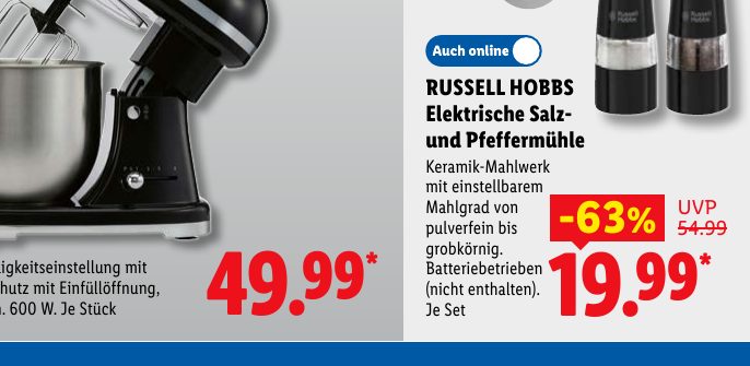 RUSSELL HOBBS Elektrische Salz- und Pfeffermühle