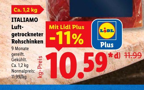 ITALIAMO Luft- Mit Lidl Plus getrockneter Rohschinken