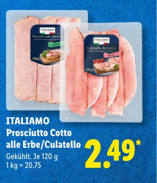 ITALIAMO Prosciutto Cotto alle Erbe/Culatello