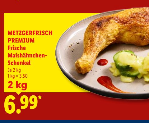 METZGERFRISCH PREMIUM Frische Maishähnchen- Schenkel