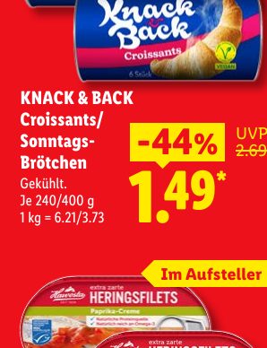 KNACK & BACK Croissants/ Sonntags Brötchen