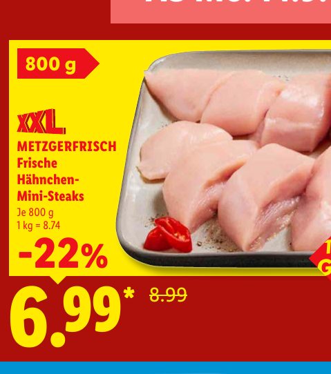 METZGERFRISCH Frische Hähnchen MiniSteaks