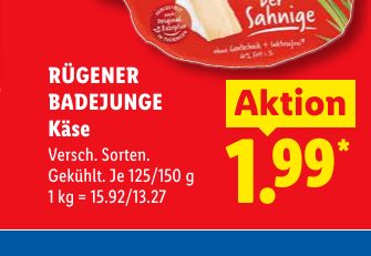 RÜGENER BADEJUNGE Käse