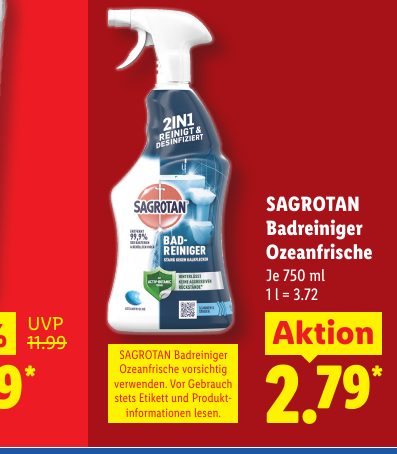 SAGROTAN Badreiniger Ozeanfrische