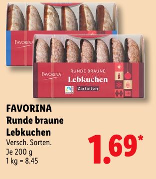 FAVORINA Runde braune Lebkuchen