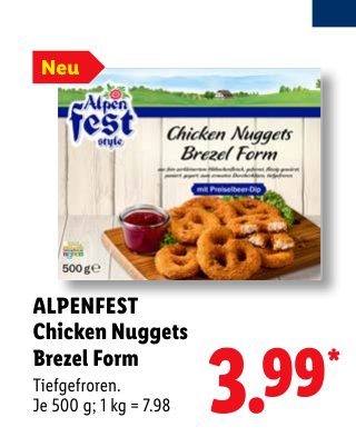ALPENFEST Chicken Nuggets Brezel Form