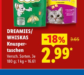 DREAMIES/ WHISKAS Knusper taschen