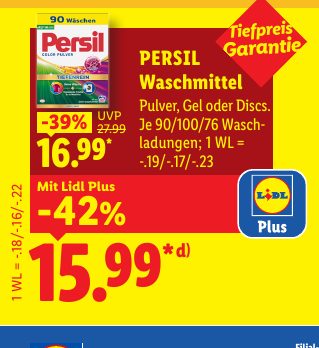ntie PERSIL Gara Waschmittel