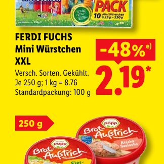 FERDI FUCHS Mini Würstchen XXL