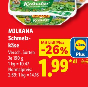 MILKANA Schmelz käse