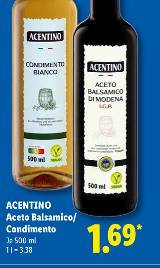 ACENTINO Aceto Balsamico/ Condimento