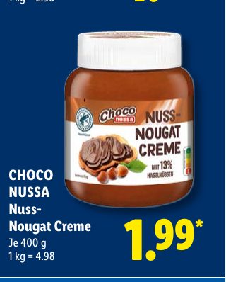 CHOCO NUSSA Nuss- Nougat Creme