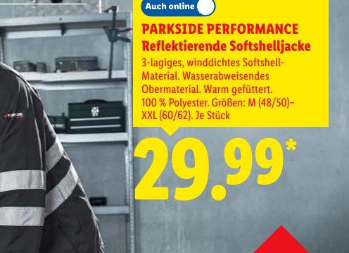 PARKSIDE PERFORMANCE Reflektierende Softshelljacke