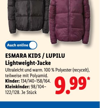 ESMARA KIDS / LUPILU Lightweight-Jacke