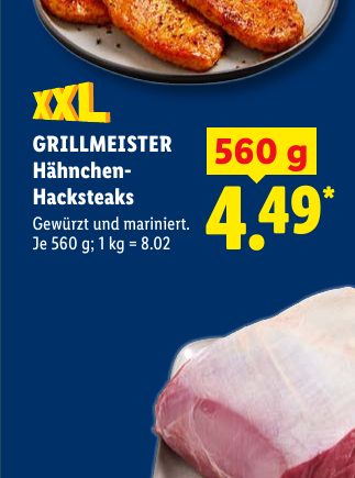 GRILLMEISTER Hähnchen- Hacksteaks