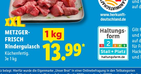 METZGER FRISCH Rindergulasch