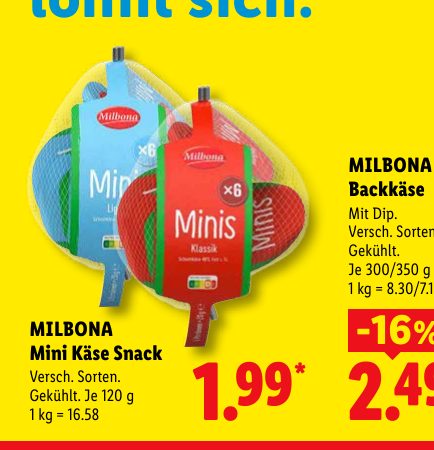 MILBONA Mini Käse Snack