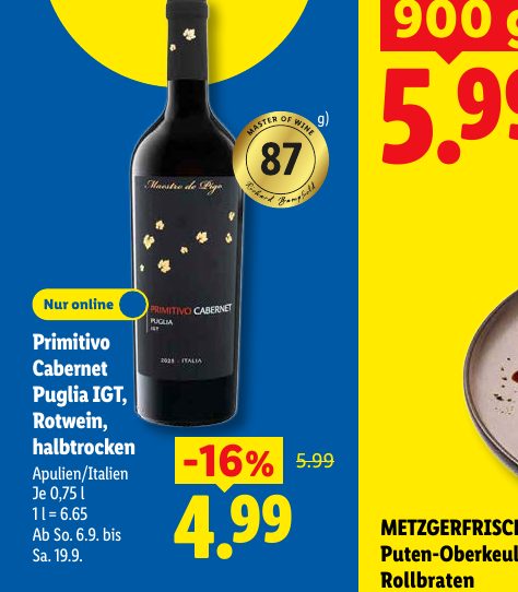 Primitivo Cabernet Puglia IGT, Rotwein, halb trocken