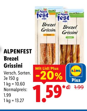 ALPENFEST Brezel Grissini Mit Lidl Plus