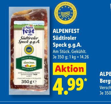 ALPENFEST Südtiroler Speck g.g.A.
