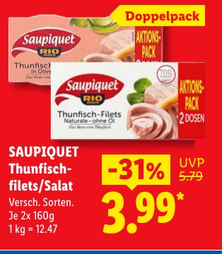 SAUPIQUET Thunfisch- filets/Salat
