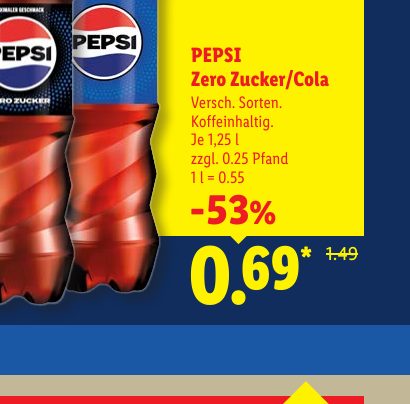 PEPSI Zero Zucker/Cola