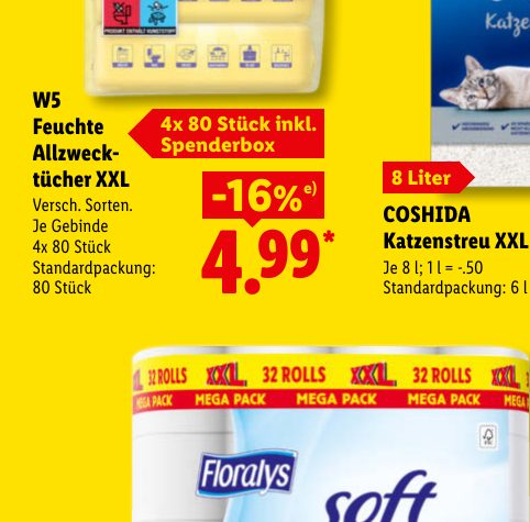 W5 Feuchte Allzweck ­ tücher XXL