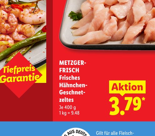 METZGER FRISCH Frisches Hähnchen- Geschnet zeltes