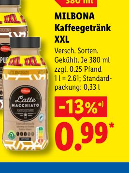 MILBONA Kaffeegetränk XXL