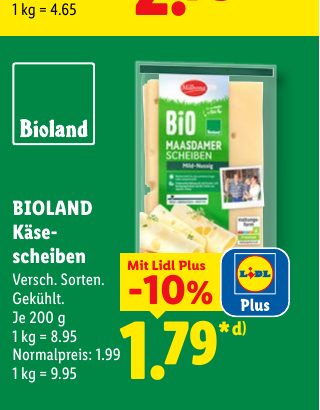 BIOLAND Käse scheiben