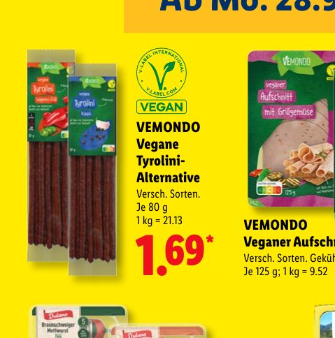 VEMONDO Vegane Tyrolini Alternative