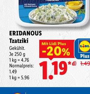 ERIDANOUS Tzatziki Mit Lidl Plus