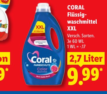 CORAL Flüssig waschmittel XXL