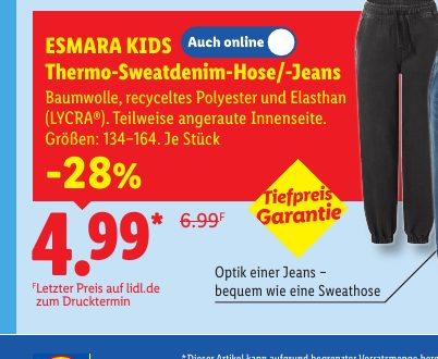 ESMARA KIDS Thermo-Sweatdenim-Hose/-Jeans