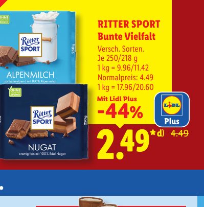 RITTER SPORT Bunte Vielfalt