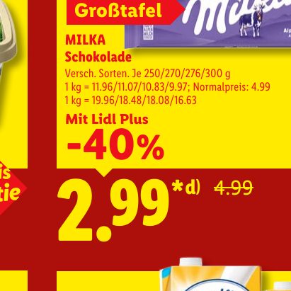 MILKA Schokolade
