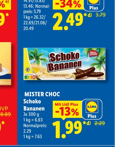 MISTER CHOC Schoko Mit Lidl Plus Bananen